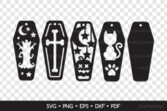 4 Two Layered Halloween Coffin Bookmarks SVG Paper Cut Product Image 2
