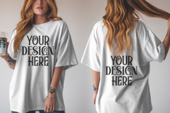 White Comfort Colors 1717 Front &amp; back T shirt Mockup Product Image 1