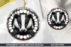 Lemur Stained Glass Ornament PNG, Digital Download File Product Image 1