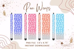 Valentine Pen Wrap Love Heart Glitter Design Printable Wrap Product Image 1