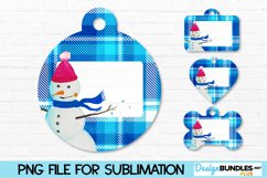 Winter Sublimation Ornaments Dog Tags Snowman Product Image 1