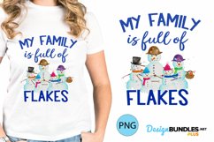 Funny Winter Sublimation Design Snowman Family Flakes Tshirt Product Image 1