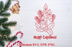 Christmas candle SVG design | Merry Christmas SVG Product Image 1