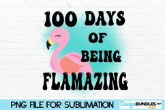 100th Day of School Sublimation Design - Flamingo Product Image 1