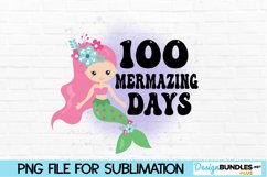 100th Day of School Sublimation Design - Mermaid Product Image 1