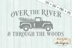 Christmas Old Truck Over River Through Woods SVG DXF Files Product Image 3
