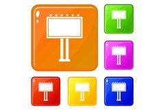 Advertising billboard icons set vector color Product Image 1