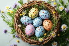 Floral Easter Background, Easter Eggs Background Mockup Product Image 1