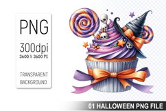 Halloween Witch Cupcake, Halloween Clipart PNG File Product Image 1