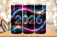 Festive Happy New Year Tumbler Wrap 2026: 20oz Skinny Tumble Product Image 1