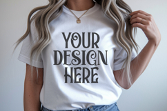 White Gildan 18000 Mockup, Sweatshirt Crewneck Mockups Product Image 1