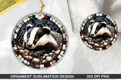 Lemur Stained Glass Ornament PNG, Digital Download File Product Image 1