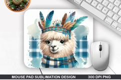 Llama Mouse Pad Sublimation, Animals Mouse Pad PNG Design Product Image 1