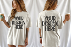 White Comfort Colors 1717 Front &amp; back T shirt Mockup Product Image 1
