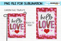Valentine Garden Flag Template PNG | Sublimation Hello Love Product Image 1