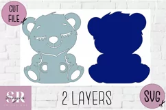 Teddy birthday Money card | Paper cutting | Money card SVG Product Image 4