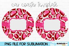 Valentine Sublimation Car Coaster Keychain Ornament Cheetah Product Image 1