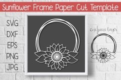 Sunflower Circle Frame Paper Cut Template Design Product Image 1