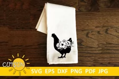 Floral Chicken SVG | Floral Hen SVG | Farmhouse SVG Product Image 2