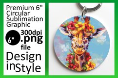Spring Giraffe Round Design Sublimation Product Image 1
