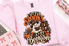 A Little Spooky A Lot Bookish PNG, Halloween Ghost Reading Product Image 3