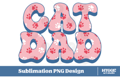 American Cat Dad 4th of July USA Paw DTF PNG Sublimation Product Image 1