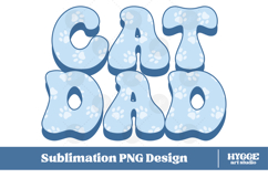 American Cat Dad 4th of July USA Paw DTF PNG Sublimation Product Image 1