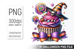 Halloween Witch Cupcake, Halloween Clipart PNG File Product Image 1