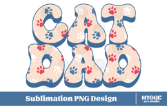 American Cat Dad 4th of July USA Paw DTF PNG Sublimation Product Image 1