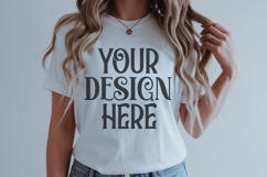 White Gildan 18000 Mockup, Sweatshirt Crewneck Mockups Product Image 1