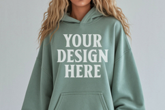 Military Green Gildan 18500 Hoodie Sweatshirt Mockup, 185 mo Product Image 1