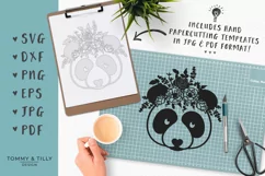 Floral Panda - SVG DXF PNG EPS JPS PDF Cutting File Product Image 5