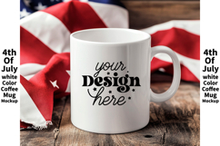 4th of July white 11oz blank coffee mug mockup Product Image 1