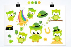 St. Patrick&#039;s Owls graphics and illustrations Product Image 2
