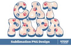 American Cat Papa 4th of July USA Paw DTF PNG Sublimation Product Image 1