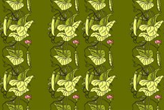 Botanical seamless pattern with cartoon growing green peas Product Image 1
