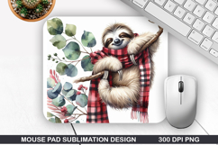 Sloth Mouse Pad Sublimation, Animals Mouse Pad PNG Design Product Image 1