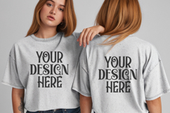 White Comfort Colors 1717 Front &amp; back T shirt Mockup Product Image 1