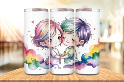 Valentine’s Day Cute Couple Love Tumbler Wrap PNG Big Bundle Product Image 5
