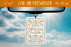 Welcome Autumn flowers air Freshener Car sublimation design Product Image 1