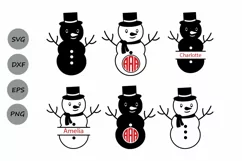 Snowman SVG, Christmas SVG, Snowman Monogram Svg, Christmas. Product Image 1