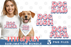 American Dog Mama Papa 4th of July USA Paw DTF PNG Bundle Product Image 1