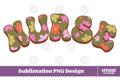 nurse flowers Png Retro floral doctor hospital Sublimation Product Image 1