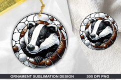 Lemur Stained Glass Ornament PNG, Digital Download File Product Image 1