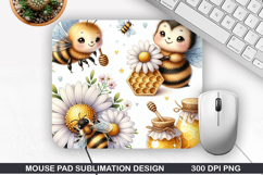 Mouse Pad Sublimation, Bee Mouse Pad PNG Design Product Image 1