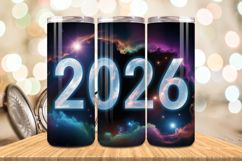 Festive Happy New Year Tumbler Wrap 2026: 20oz Skinny Tumble Product Image 1