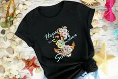 Hope Is An Anchor Sublimation Design | Anchor With Flowers Product Image 4