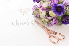 Rose gold with royal blue anamones and purple hyacinths styled desktop bundle of 5 images Product Image 3