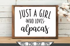 Funny Just A Girl Who Loves Alpacas SVG Graphic Design Product Image 2