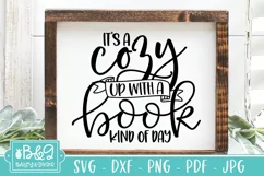 Book Lover Saying SVG | Cozy Up With A Book Kind of Day Product Image 4